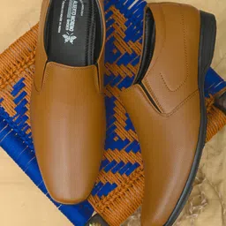 ALBERTO MORENO Men Tan Brown Solid Leather Formal Slip-Ons-picture-28