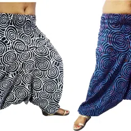 icare Printed Cotton Women Harem Pants image 1