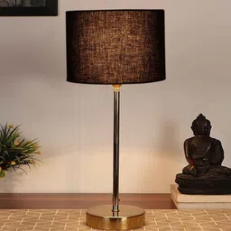 new era Black Cotton with Metal Gold Table Lamp image 1
