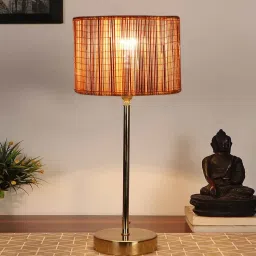 new era Bamboo Shade with Metal Gold Table Lamp image 5