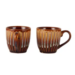 cdi Brown Texture 180 ML Ceramic (Set of 6) Tea Cup image 3