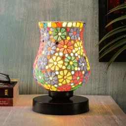 new era Glass Multicolor Table Lamp image 1
