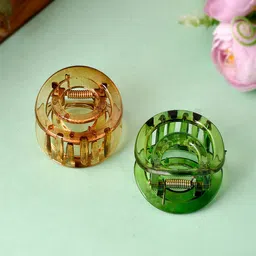 Silvermerc Designs Women Set of 2 Brown & Green Claw Clips-picture-12
