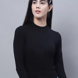 FBAR Full Sleeves High Neck Fitted Cotton Top-picture-46