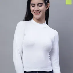 FBAR Pack Of 2 High Neck Bio Wash Cotton Fitted Tops-image-86