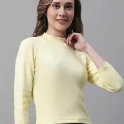 FBAR Full Sleeves High Neck Fitted Cotton Top-image-54