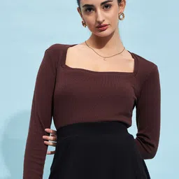 STREET 9 Square Neck Fitted Cotton Top image 1