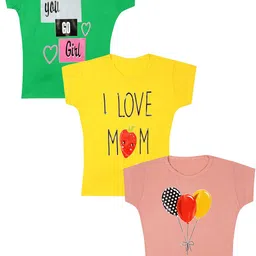 carelove CAREPLUS Girls Pack Of 3 Printed Cotton T-Shirts-picture-57