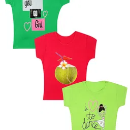 carelove CAREPLUS Girls Pack Of 3 Printed Cotton T-Shirts-picture-51