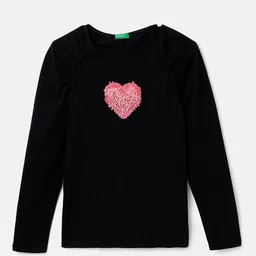 United Colors of Benetton Girls Raglan Sleeves With Embellished Details Pure Cotton Top-picture-13