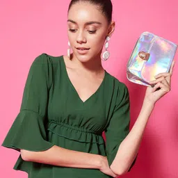 CHIMPAAANZEE Women Green Solid Empire Top image 1