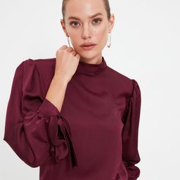 Trendyol High Neck Puff Sleeve Regular Top-picture-21