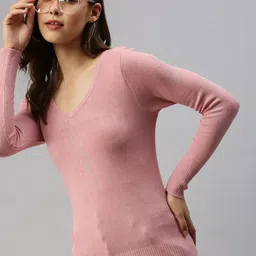 SHOWOFF Taupe V-Neck Top-picture-20