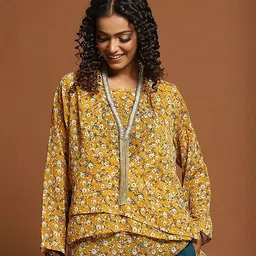 Baawri Floral Printed Round Neck Long Sleeves Layered Regular Top-picture-27