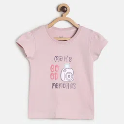 MINI KLUB Girls Peach-Coloured Print Top-picture-38