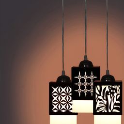 Gojeeva Black Wood Square Shaped Wall Lamp-picture-31