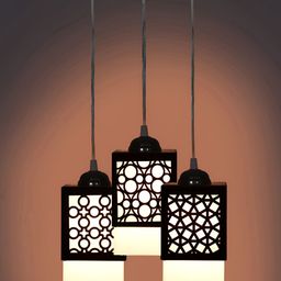 Gojeeva Black Wood Square Shaped Wall Lamp-picture-8