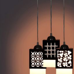 Gojeeva Black Wood Square Shaped Wall Lamp-picture-33
