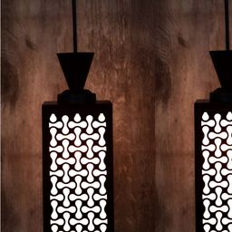 Gojeeva Black Wood Square Shaped Wall Lamp-picture-14