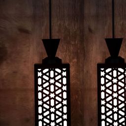 Gojeeva Black Wood Square Shaped Wall Lamp-picture-17