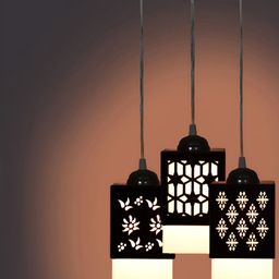 Gojeeva Black Wood Square Shaped Wall Lamp-picture-35