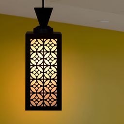 Gojeeva Black Wood Square Shaped Wall Lamp-picture-2