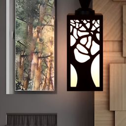 Gojeeva Black Wood Square Shaped Wall Lamp-picture-5