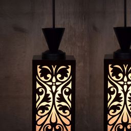 Gojeeva Black Wood Square Shaped Wall Lamp-picture-7