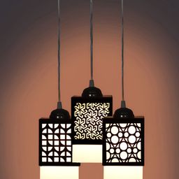 Gojeeva Black Wood Square Shaped Wall Lamp-picture-32