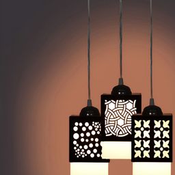 Gojeeva Black Wood Square Shaped Wall Lamp-picture-26
