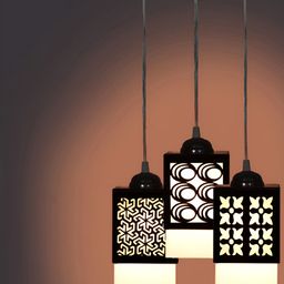 Gojeeva Black Wood Square Shaped Wall Lamp-picture-37