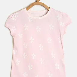 MINI KLUB Girls Pink & White Floral Printed Regular Top-picture-49