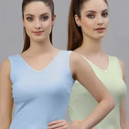 Friskers Pack of 2 V-Neck Cotton Fitted Tops image 1
