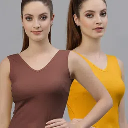 Friskers Pack of 2 V-Neck Cotton Fitted Tops-picture-24