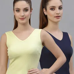 Friskers Pack of 2 V-Neck Cotton Fitted Tops image 1