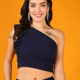 Mast & Harbour One Shoulder Fitted Crop Top-picture-14