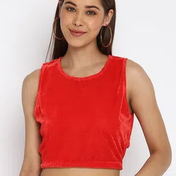 Mayra Red Velvet Crop Top-picture-18
