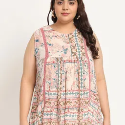 VELDRESS Plus Size Ethnic Motifs Printed Crepe Top-picture-19