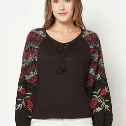 HOUSE OF S Floral Embroidered Cotton Top-picture-41