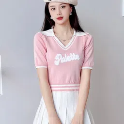 StyleCast Girls Pink Typography Printed Shirt Style Top-picture-38