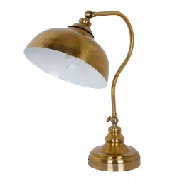 Fos Lighting Vintage Charm: Adjustable Gooseneck Antique Brass Table Lamp for Reading & Tasks image 4