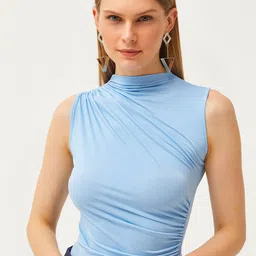 Olalook Sleeveless Ruched Crop Top image 1
