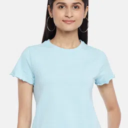 People Women Blue Crop Top image 1