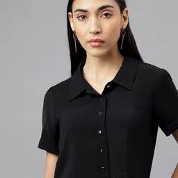 Latin Quarters Short Sleeves Crop Shirt Style Top-picture-11
