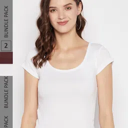 Clora Creation Pack Of 2 Scoop Neck T-shirt-picture-22