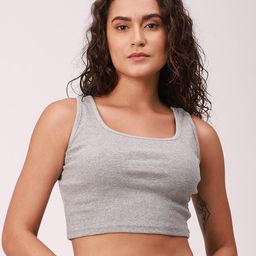 De Moza Grey Tank Crop Top-picture-2