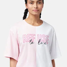 Ajile by Pantaloons Pink & White Print Crop Top image 1