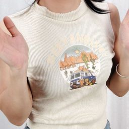 StyleCast Girls Cream-Coloured Graphic Printed High Neck Top-picture-29