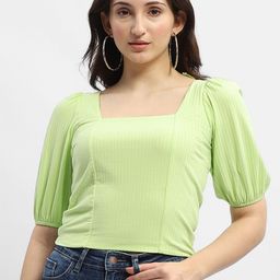 Madame Square Neck Puff Sleeve Crop Top-picture-30