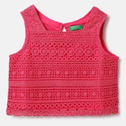 United Colors of Benetton Infant Girls Lace Inserts Sleeveless Cotton Top-picture-29